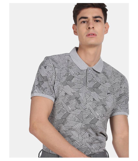 Ruggers Cotton Grey Printed Polo T Shirt - None
