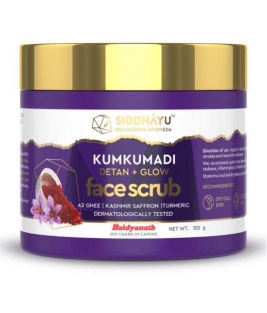 Siddhayu Kumkumadi Detan Scrub (From Baidyanath) Ayurvedic Scrub For Tan Removal & Blackheads, 50GM