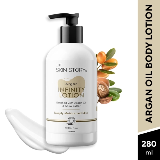 Infinity Body Lotion With Argan Oil, Shea Butter For Moisturized, Hydrated, Soft Skin (280 ML)