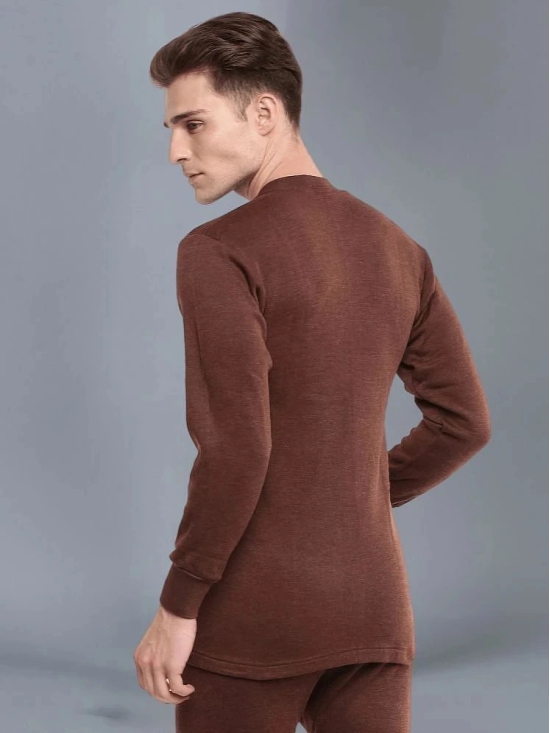 Dollar Pack of 1 Cotton Blend Mens Thermal Tops ( Brown ) - None