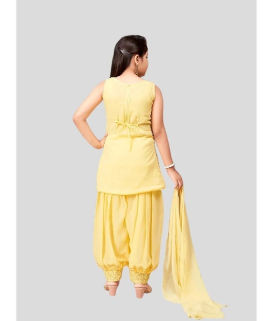 Aarika Yellow Georgette Girls Patiala Kurta Set ( Pack of 1 ) - None