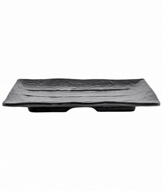 Good Homes 2 Pcs Melamine Black Platter - Black