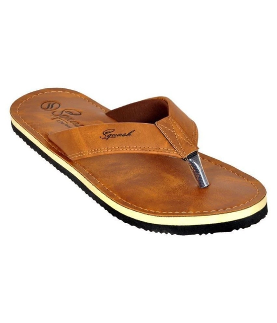 Squash - Tan  Synthetic Thong Flip Flop - None