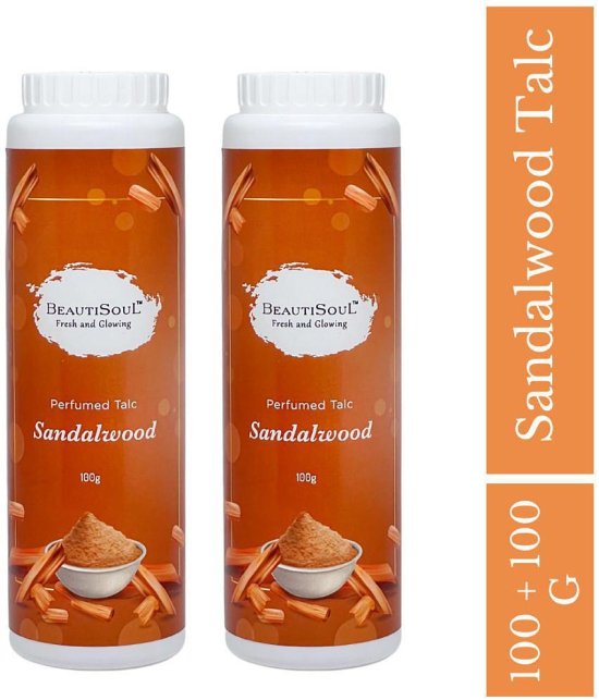 Beautisoul Body Talc Sandalwood Talcum Powder Talc 200 gm Pack of 2