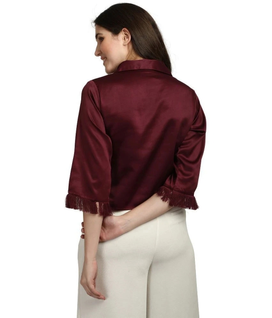 Smarty Pants Maroon Satin Shirt - Single - None