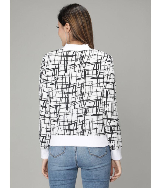 NUEVOSDAMAS Polyester Blend Off White Bomber Jackets Single - None