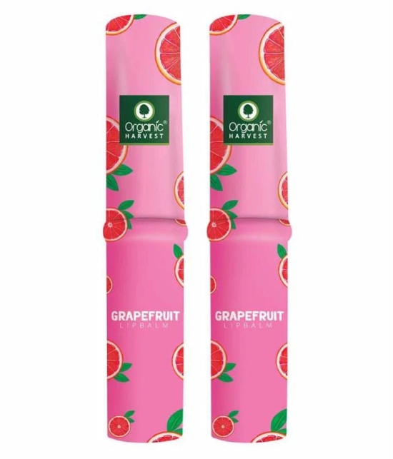 Organic Harvest Grapefruit Flavour Lip Balm For Dry & Chapped Lips - 3gm (Pack of 2)