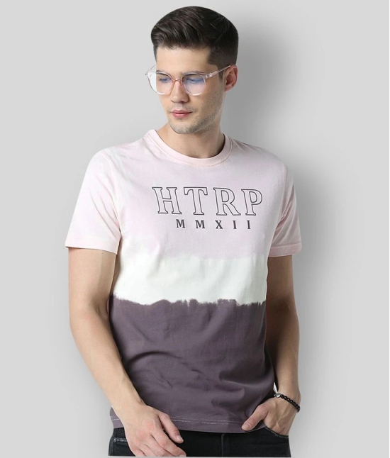 Huetrap - Pink Cotton Blend Regular Fit Mens T-Shirt ( Pack of 1 ) - None