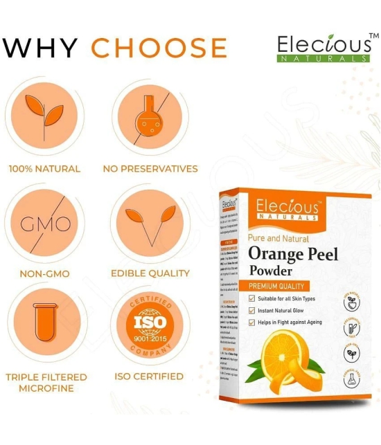 Elecious Orange Peel Powder For Skin and Face (200 Grams) | No Chemical, No preservative