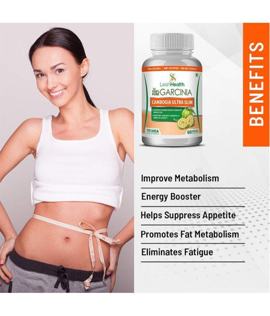 Leanhealth Garcinia Cambogia 800 mg with extract of Guggul and Green Tea - 60 Capsule | Helps in Natural Weight Manegement