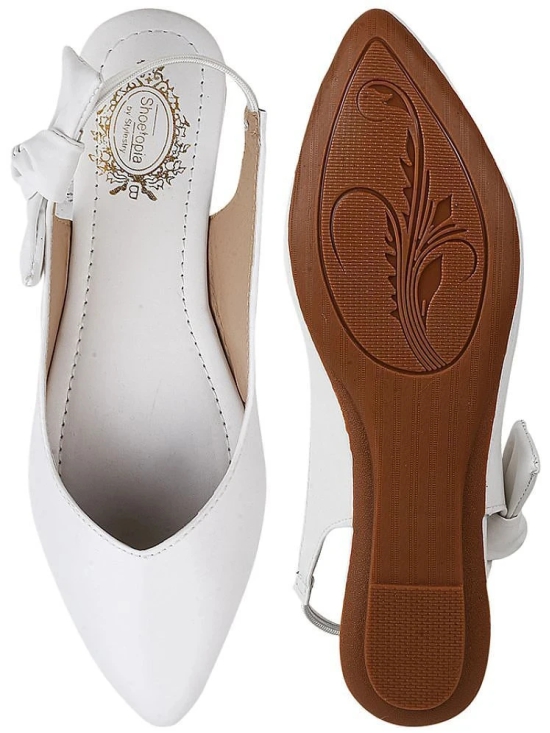 Shoetopia White Womens Casual Ballerinas - None