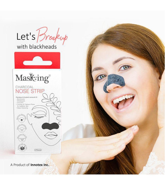 Masking Charcoal Nose Strip - Blackhead  Removal Nose Strip (20 Strips) Cleanser 100 mL Pack of 4