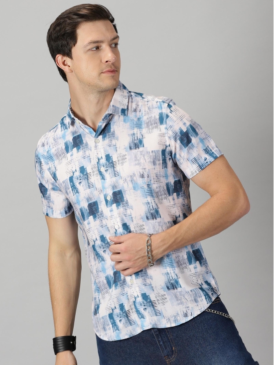 Be The Bold Rayon Printed Half Sleeves Regular Fit Mens Casual shirt-L