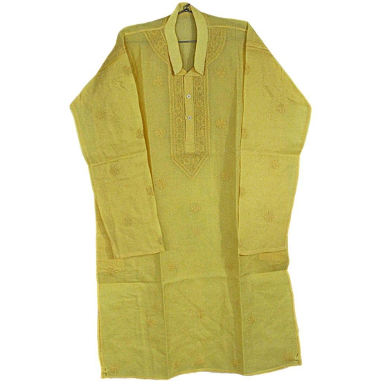 Yellow Men's Chikankari Kurta