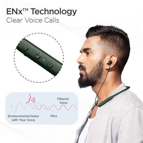 boAt Rockerz 109 | Wireless Earphone with 40H Playback, ASAP™ Charge, BEAST™ Mode, ENx™ Technology Fern Green