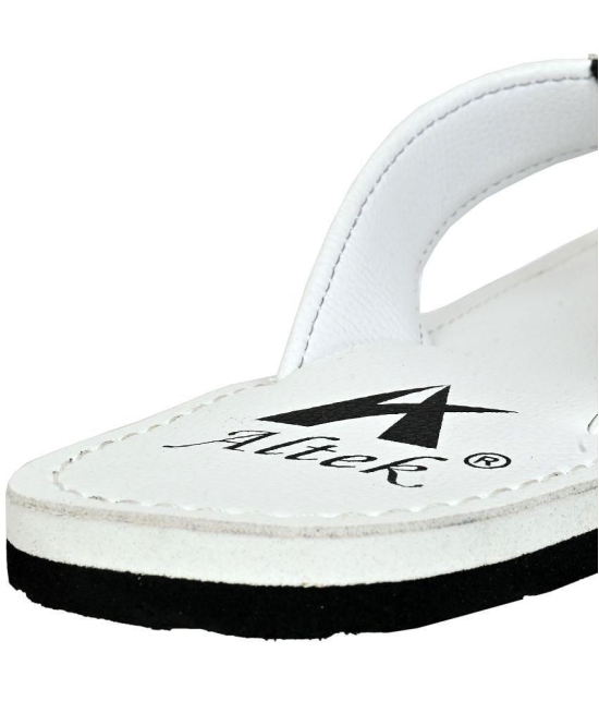 Altek White Mens Leather Slipper - None