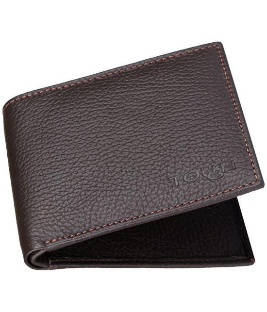 Tough Brown Leather ATM + Money Slot 6 Slot Card Holder For Men & Women - Brown