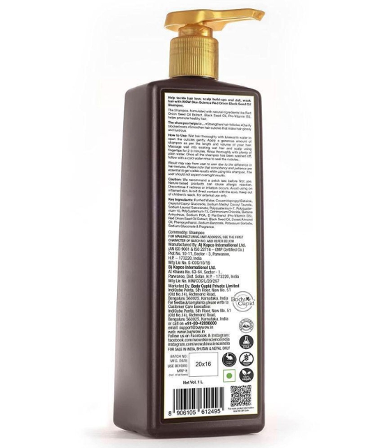 WOW Skin Science Red Onion Black Seed Oil Shampoo With Red Onion Seed Oil Extract, Black Seed Oil & Pro-Vitamin B5 - Vol 1 L