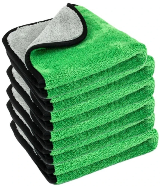 Auto Hub Green 800 GSM Drying Towel For Automobile ( Pack of 6 )