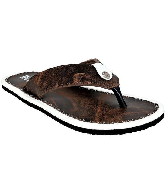 Altek - Brown Mens Thong Flip Flop - None