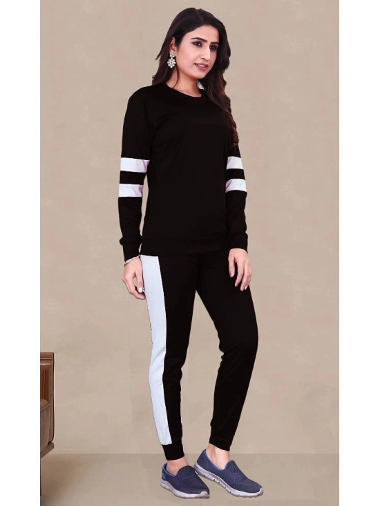 DTR FASHION Black Cotton Blend Colorblock Tracksuit - Pack of 1 - None