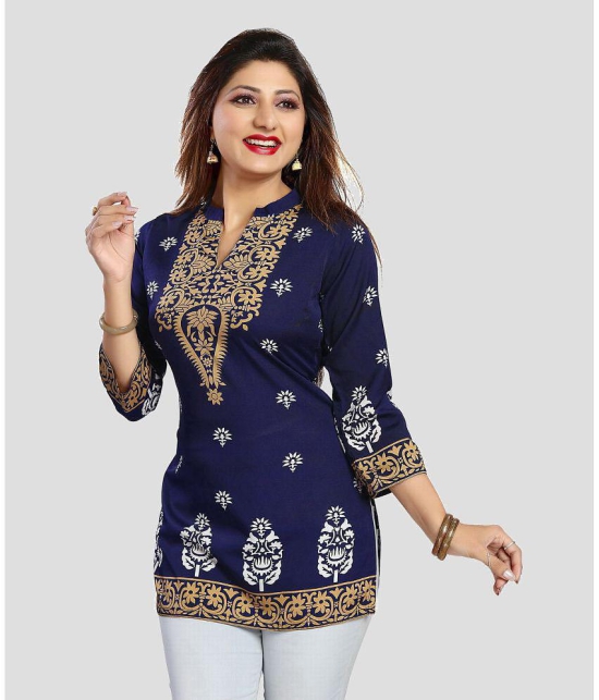 Meher Impex - Blue Crepe Women''s Tunic ( Pack of 1 ) - None