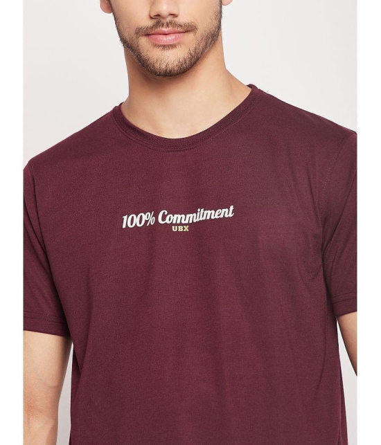 UBX - Maroon Cotton Blend Regular Fit Mens T-Shirt ( Pack of 1 ) - None