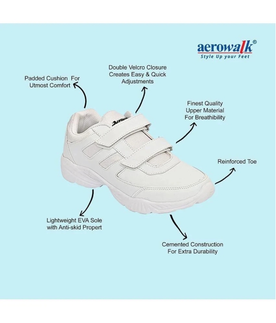 Aerowalk - White Boys School Shoes ( 1 Pair ) - None