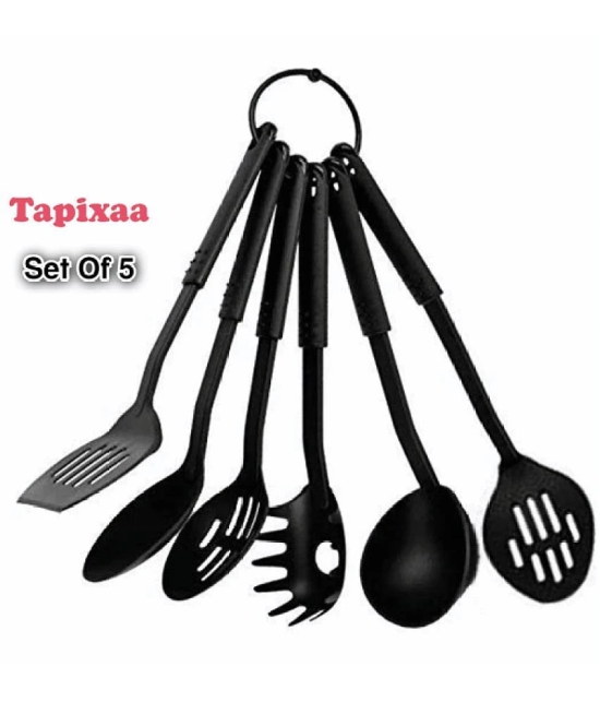 Tapixaa Black Virgin Plastic Lifting Spatula ( Pack of 6 ) - Black