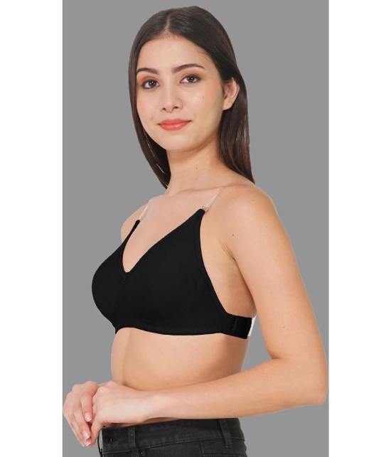 Madam - Black Cotton Blend Lightly Padded Womens T-Shirt Bra ( Pack of 1 ) - None