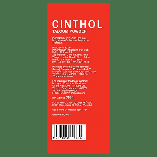 Cinthol Original Talc - Antiperspirant, Germ Protection, Lasting Fragrance, 300 G