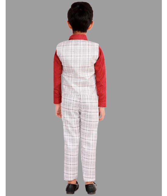 DKGF Fashion - Maroon Cotton Blend Boys Shirt & Pants ( Pack of 1 ) - None