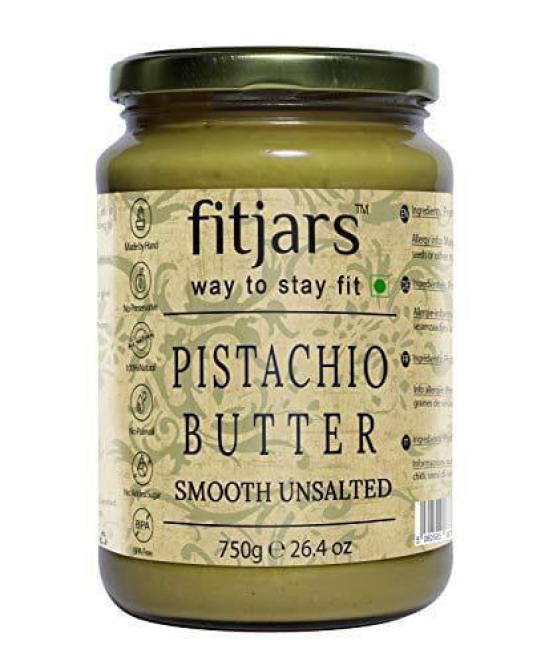 FITJARS Pistachio Butter Smooth Unsalted(Pista) , 750 g