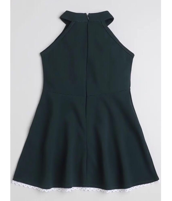 Addyvero - Dark Green Lycra Girls Fit and Flare Dress ( Pack of 1 ) - None