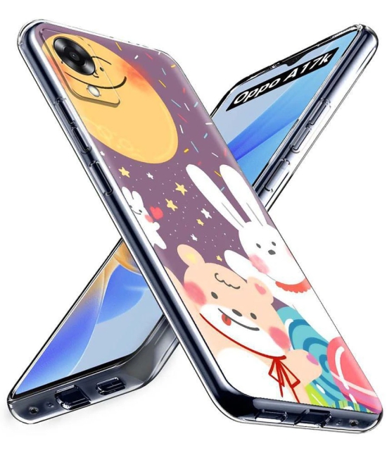 NBOX - Multicolor Printed Back Cover Silicon Compatible For Oppo A17K ( Pack of 1 )