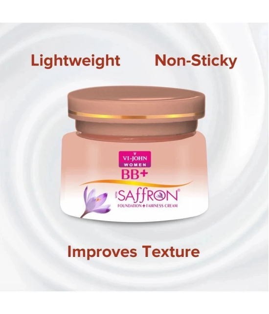 VI-JOHN Saffron BB+ Fairness & Brightening Cream Enriched With Vitamin E 50g Each (100g) - Pack of 2