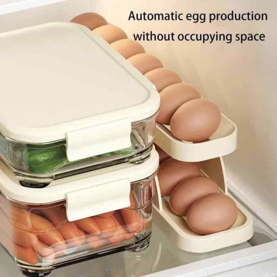 Automatically Rolling Egg Holder Container Display Rack-Free Size