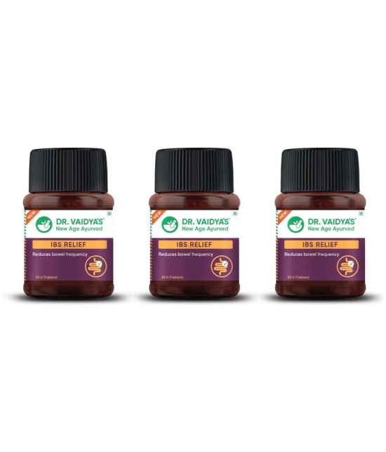 Dr. Vaidyas IBS Relief|Ayurvedic|For Digestion, Ulcerative Colitis,(30 Tablets Each) Pack of 3