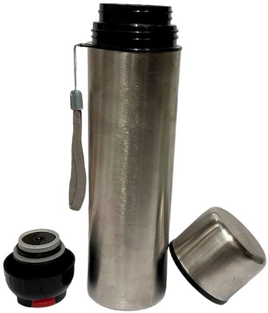 Dynore 1000 ml Flask Silver Steel Flask ( 1000 ml ) - Silver