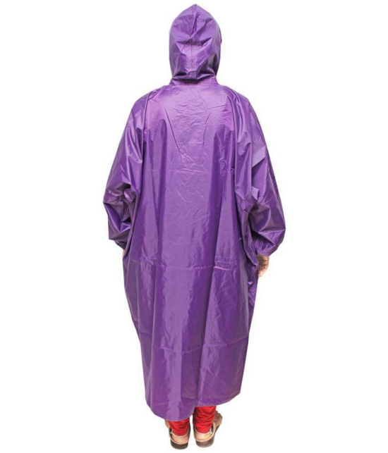 Goodluck Nylon Long Raincoat - Purple - None