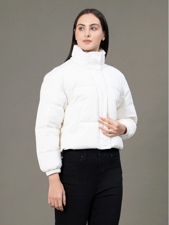 RedTape Stand Collar Padded Jacket for Women |  Zipper & Button Closure | Enhanced Comfort