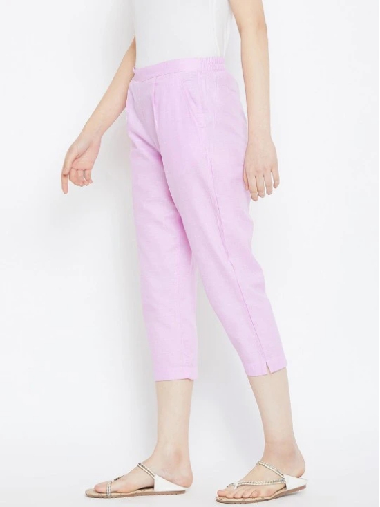 Women Lavender Textured Relaxed Trousers