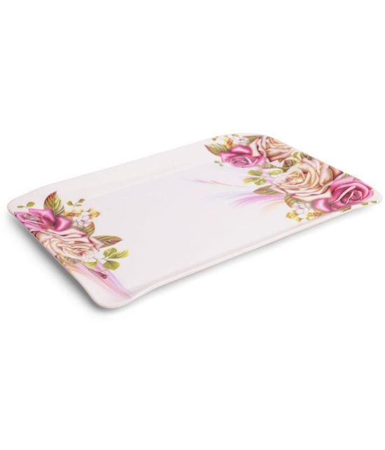 HomePro - Multicolor Floral Design Tray Multicolor Serving Tray ( Set of 2 )