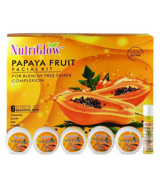 Nutriglow Papaya Fruit Facial Kit For Blemish Free Fairer Complexion(260 gm) With 5 in 1 Face Rotating Massager