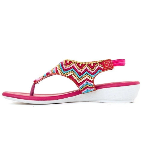 Adrianna Pink Flat Sandal for Girls (4.5-12 yrs) - None