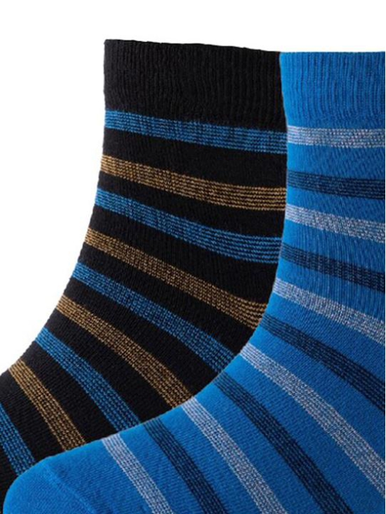 Men Pack Of 2 Patterned Cotton Ankle Length Socks