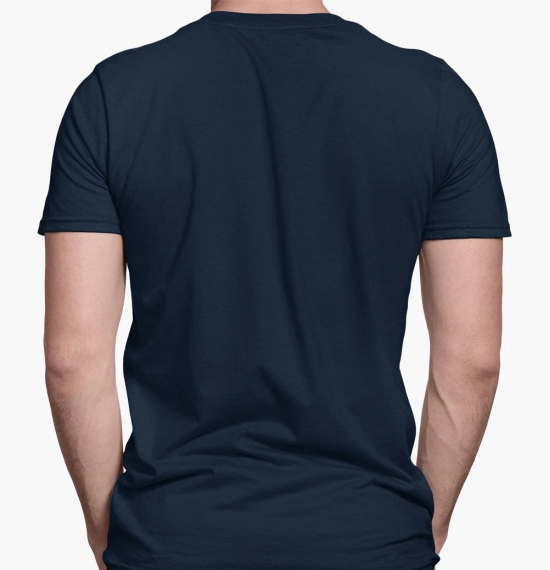 Mens Round Neck PLAYER T-Shirt-Navy Blue / 2XL