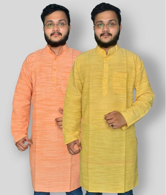 DESHBANDHU DBK - Multicolor Cotton Mens Regular Kurta ( Pack of 2 ) - None