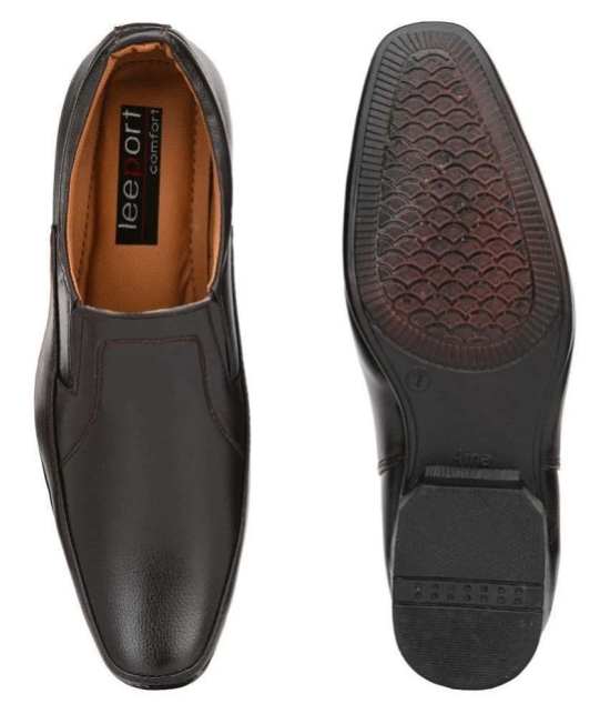 Leeport - Black Mens Slip On Formal Shoes - None