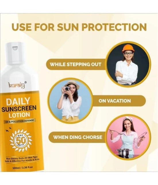 KURAIY SPF 50 PA+++ Sunscreen UV Lotion sunblock 75ML PACK OF 3